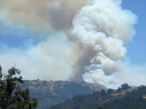 View of the fire from the top of my road, Sunday June 22